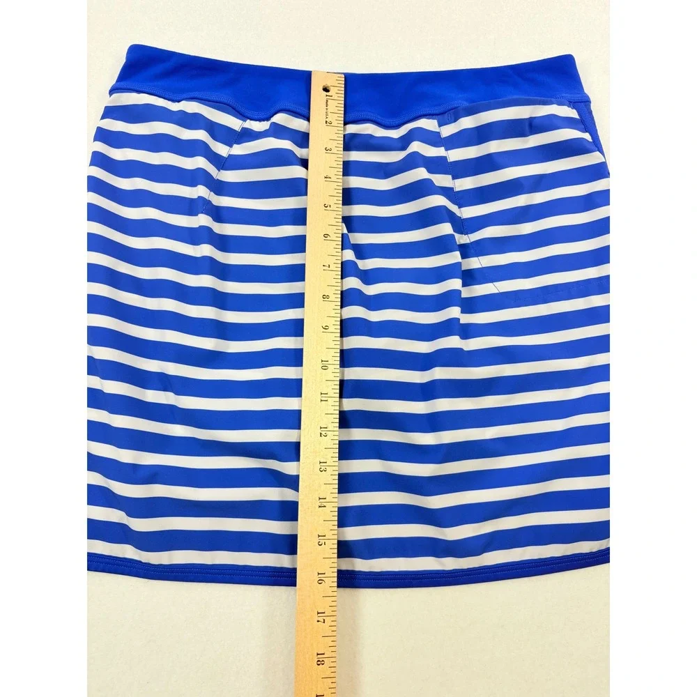 RLX Ralph Lauren Skort Athletic Golf Tennis Blue White Stripe Womens Size Medium